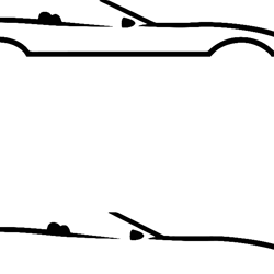 Chevy Corvette 1992 Convertible Side  Car Vector File  Black white vector outline or line art file