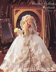 Barbie Doll clothes Crochet patterns - 1785 Old World Bride Dress-Collector Costume Vintage pattern PDF Instant download