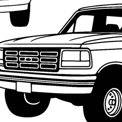 Ford Bronco 1992 Vector File  Black white vector outline or line art file