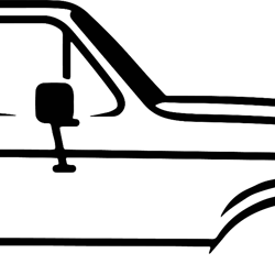 Ford F150 1990 Truck Side Vector File Black white vector outline or line art file
