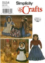 Simplicity 8654 - 18 inch (45.5 cm) doll clothes sewing patterns - Vintage pattern PDF Instant download