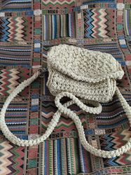 cross-body crocheted bag, handmade