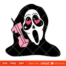 Scream in Love Svg, Ghost face Svg, Halloween Svg, Horror Svg, Cricut, Silhouette Vector Cut File