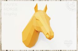 DIY Horse Trophy, 3D Papercraft template, Paper Sculpture
