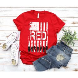 On Friday We Wear Red Shirt, We wear Red Remember Everyone Deployed, American Flag Us Veteran T-shirt, American Flag Mil