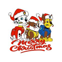 Dog Paw Patrol Merry Christmas Christmas Svg, Christmas Svg Files