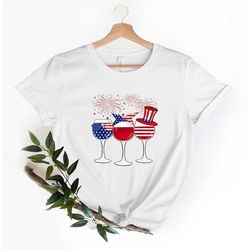 4th Of July Shirt, Red Wine Blue, Patriotic Shirt, Independence Day Shirt, Gift For Women, American Flag Shirt, Red Whit