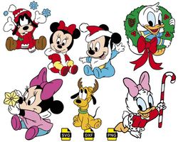 disney mouse christmas svg, baby mickey for cricut, png files