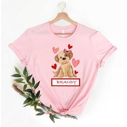 Girl Valentine Shirt, Kids Valentine Outfit, Puppy Love Shirt, Personalized Valentine Girl Shirts, Kids Valentines Shirt