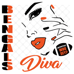 Bengals Diva Svg, Sport Svg, Cincinnati Svg, Benga