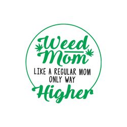 Weed Mom Like A Regular Mom Only Way Higher Svg, Mothers Day Svg, Mother Svg, silhouette svg fies