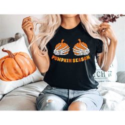 Skeleton Hand Bra T-Shirt, Funny Halloween Shirt, Women's Halloween Clothing, Crazy Gift For Her, Sarcastic Skull Shirt,