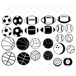 sport ball bundle svg, sport svg, ball svg, bundle