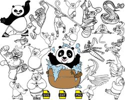 Kung Fu Panda Outline svg, Kung Fu Panda png
