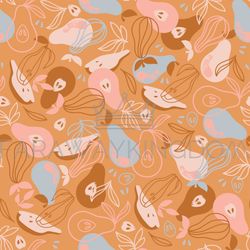 PEAR CLOTH Delicious Fruit Hand Drawn Seamless Pattern Vector