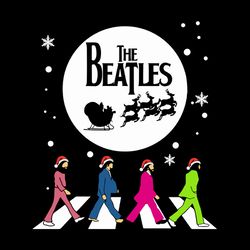 Santa The Beatles walking across Abbey Road Christmas Svg