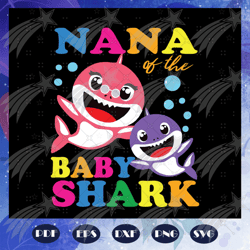 Grandma Of The Baby Shark, Birthday svg, Nana Shark svg, Mothers day svg, mother svg, Files For Cricut, SVG, DXF, EPS, P