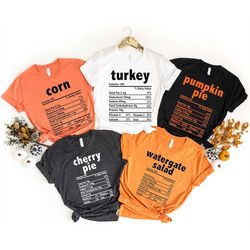 Nutrition Thanksgiving Food Shirts, Matching Thanksgiving Shirts, Funny Thanksgiving Shirts, Thanksgiving Food Shirt, Ea