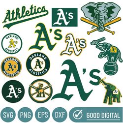 Oak land Athletics Baseball Team, Oakland Athletics Svg, M L B Svg,  MLB Svg, Png, Dxf, Eps, Instant Download, Bundle Sv