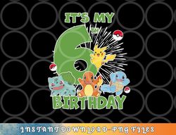 Pokemon It s My 6th Birthday Kanto Starters Celebration png, digital download copy