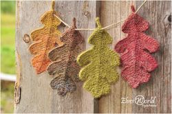 Knitting pattern Oak leaf ornament, Knitted oak leaves, Autumn leaves Knit fall ornaments