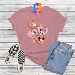Disney Characters Shirt, Heart Shirt, Love Shirt, Valentines Day Shirt, Mickey Mouse Shirt, Minnie Mouse Shirt, Cute Gra