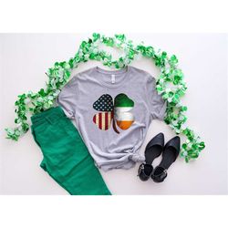 Shamrocks American Ireland Flag,St Patrick's Day flag Shirt,Ireland USA Shirt, Ireland USA Flags Shirt, St Patrick's Day