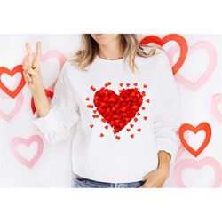 Heart Sweatshirt,love Sweatshirt,3D Hearts Shirt,Valentines Day Sweatshirt,Valentine Shirt, Heart Valentines Day Shirt,