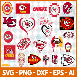 Kansas City Chiefs Logo, Chiefs Bundle Svg, NFL Chiefs Svg, NFL Sport Svg