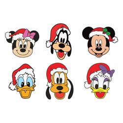 Mickey and Friends Santa Hat Bundle Cutting File Printable, SVG file for Cricut