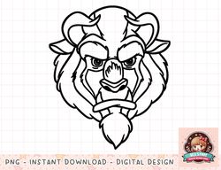 Disney Beauty And The Beast Beast Simple Black Outline png, instant download, digital print