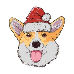 Corgi Christmas Dog Santa Hat Xmas Boys Kids Girls Svg