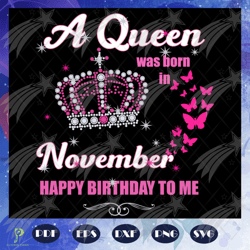 A Queen Was Born In November Svg, Queen Born In N
