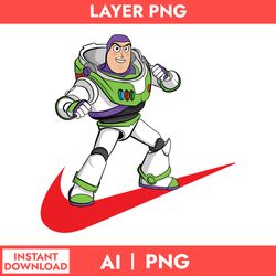 Buzz Lightyear Nike Png, Nike Logo Png, Buzz Lightyear Png, Toy Story Png, Ai Digital File