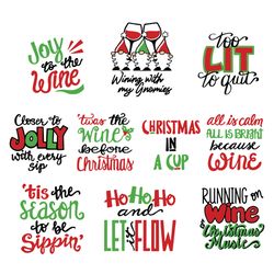 Christmas Wine Glass SVG File Bundle, Funny Christmas Wine Glass SVG File, Wine Tumbler SVG, Christmas Svg Bundle, Wine