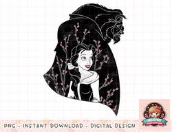 Disney Beauty And The Beast Floral Silhouette png, instant download, digital print png, instant download, digital print