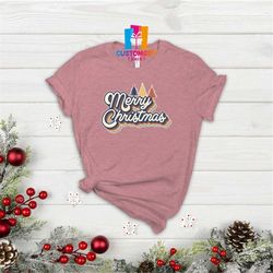 Merry Christmas T-shirt, Retro Christmas Shirt, Christmas Gift Shirt, Women's Graphic Shirt, Christmas T-shirt, Cute Xma
