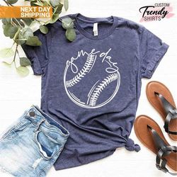 Game Day Baseball Shirt, Softball Player Gifts, Game Day Softball, Baseball Shirts for Women, Softball Mom Shirt, Softba