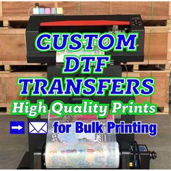 Custom DTF Transfers, DTF Transfers, Wholesale Dtf Print, Gang Sheets, Dtf Transfers Ready to Press, Full Color Heat Tra