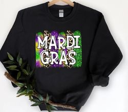 Mardi Gras Love Sweatshirt,Mardi Gras Flower De Lis Sweatshirt,Mardi Gras Beads Sweatshirt,Leopard Fat Tuesday Outfit,Ma