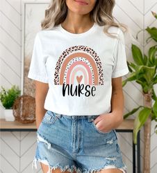 Rainbow Nurse Shirt, Leopard Print Nurse Life,Registered Nurse Shirt, RN Shirts, Nurse Week Shirt, CNA Shirt, Nursing, N