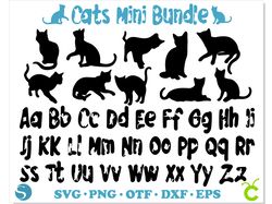 Cat SVG Bundle | Cat Font svg Cricut, Cat Silhouette svg, Cat Font svg, Cat Font otf, Cat letters SVG, Cat Font svg