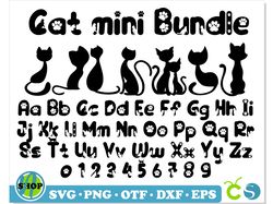 Cat SVG Bundle | Cat Font svg Cricut, Cat Paw Font, Cat Silhouette svg, Cat Font svg, Cat letters SVG, Cat Font ttf