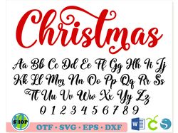 Christmas Font OTF, Christmas Font SVG Cricut, Christmas letters SVG, Cursive Font SVG, Christmas Svg, New Year svg