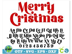 Merry Christmas Font OTF, Christmas Font SVG Cricut, Christmas letters svg, Christmas Monogram svg, Christmas svg