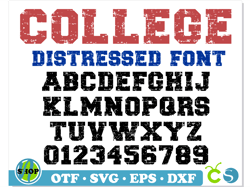 College distressed font otf, Sport font svg, Distressed font svg, Distressed font svg Cricut, Distressed Varsity letters