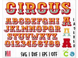 Circus Layered Font SVG, Circus Font SVG, Circus Font Cricut, Circus Alphabet SVG, Circus letters SVG, Circus svg