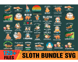 120 Sloth Bundle SVG, Animal Svg, Sloth Svg, Sloth Quote, Cute Sloth Svg,Animal Svg,Sloth Svg,Sloth Png,Sloth Shirt,Slot