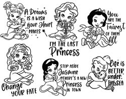 disney baby princess quotes svg, baby princess svg, disney princess png