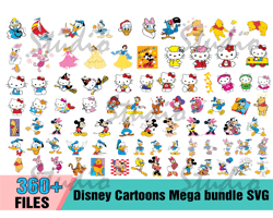 360 Disney Cartoons Mega Bundle SVG, Kitty Svg, Winnie Poor Svg, Donald Svg,Disney Svg, Mickey Mouse Svg, Minnie Mouse S